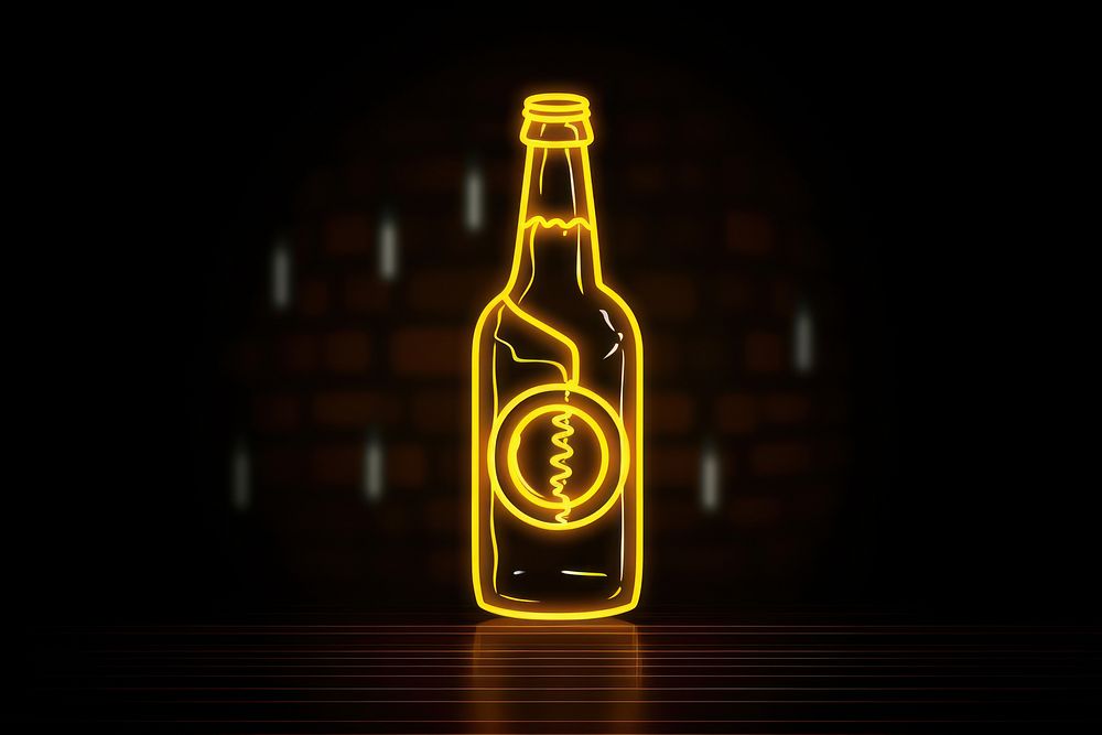 Beer bottle line beer light drink. AI generated Image by rawpixel.