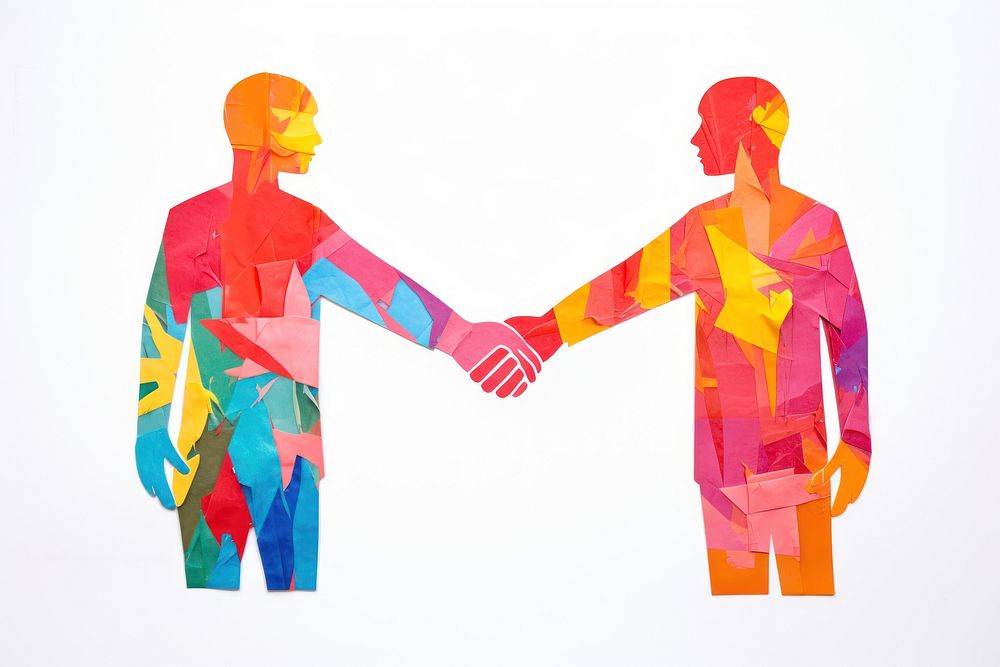Holding hands art white background holding hands. AI generated Image by rawpixel.