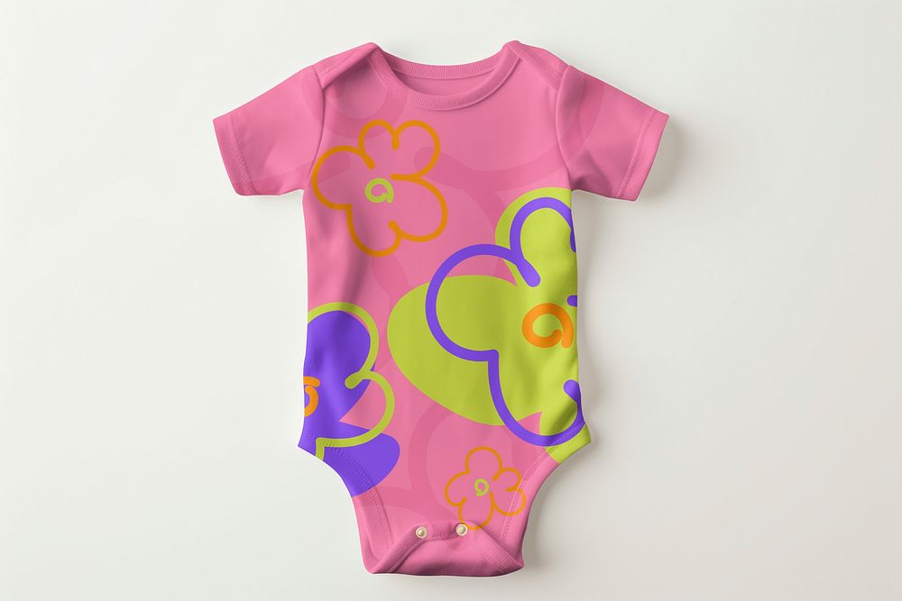 Toddler's onesie mockup, fashion design psd