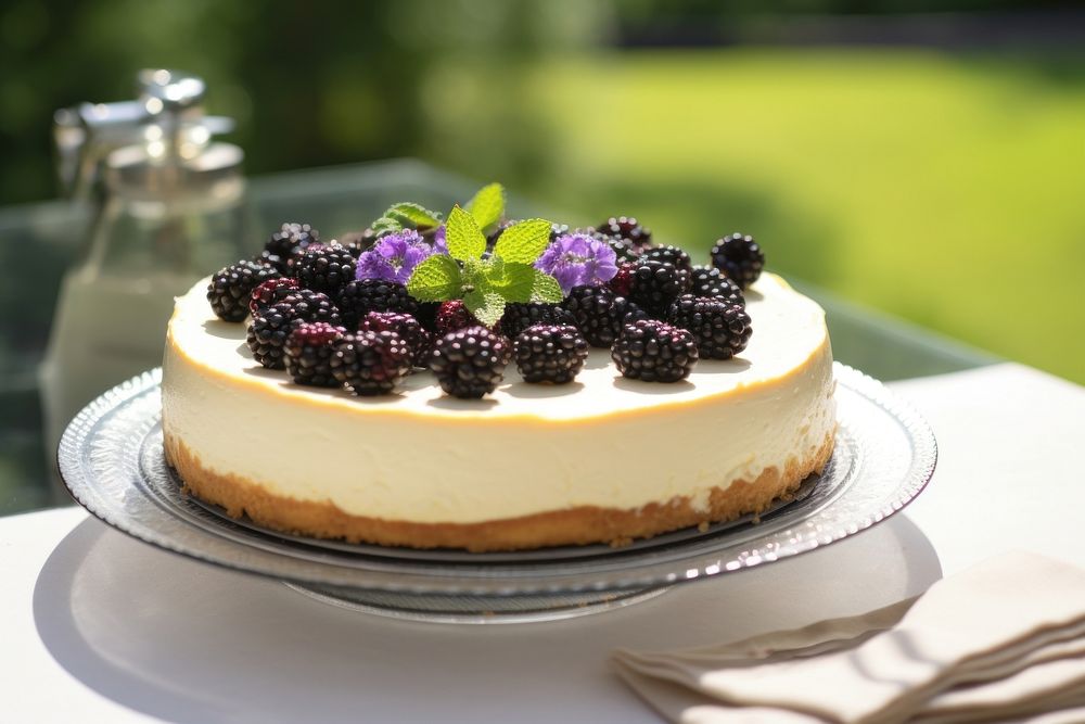 Cheesecake dessert berries cream. AI generated Image by rawpixel.
