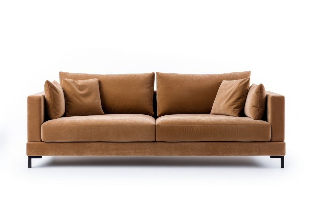 Modern pale brown sofa furniture cushion pillow. 