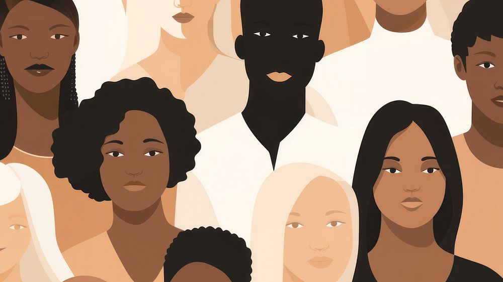 Diverse people standing together illustration. AI generated Image by rawpixel.