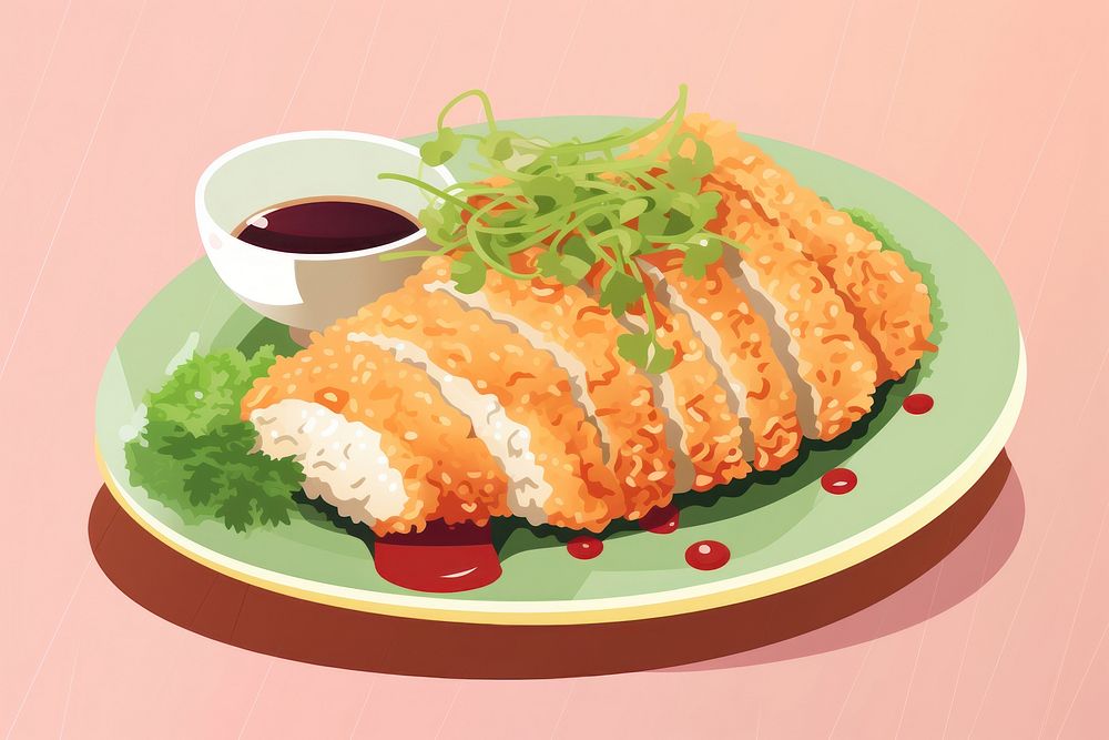 Tonkatsu tonkatsu sushi food. AI generated Image by rawpixel.