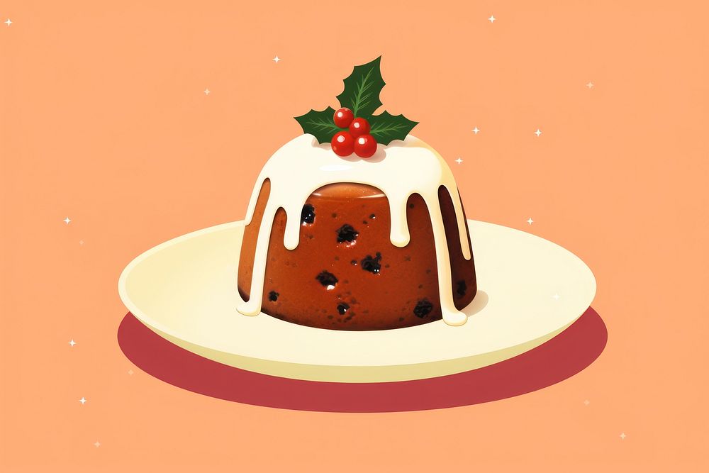 Christmas pudding dessert food cake. AI generated Image by rawpixel.