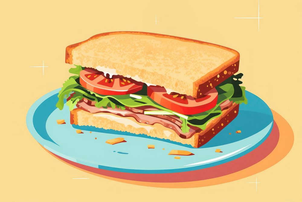 Club sandwich lunch food meal. AI generated Image by rawpixel.