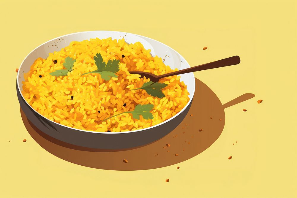 Curry Rice rice curry spoon. AI generated Image by rawpixel.