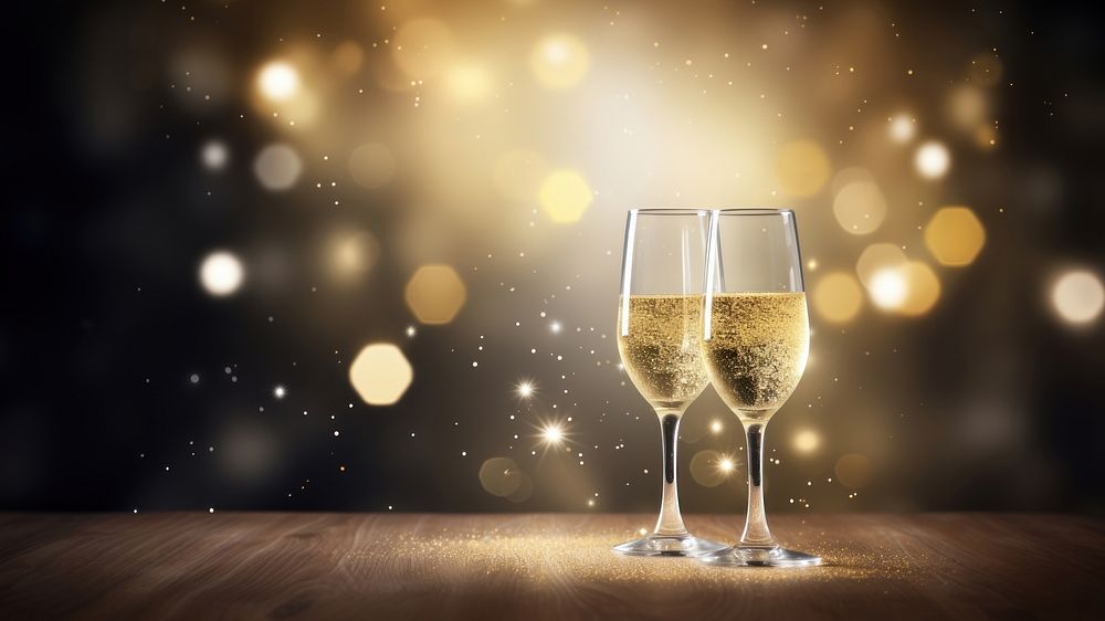 New years eve celebration background with champagne --ar 3:2