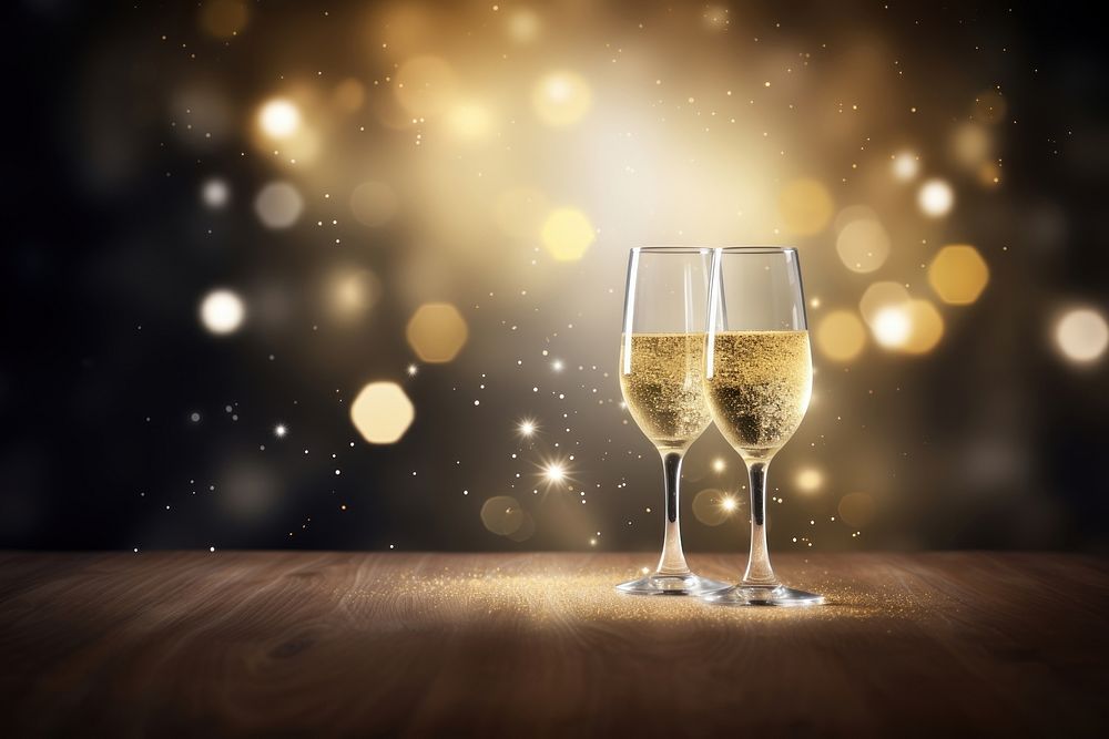 New years eve celebration champagne glass drink. AI generated Image by rawpixel.