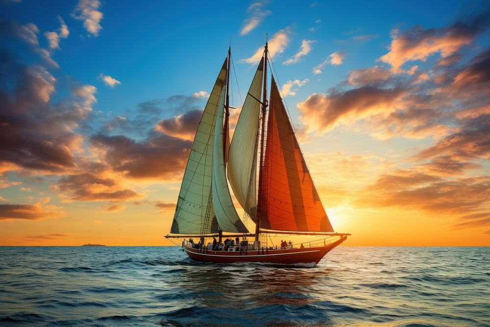 Sailboat outdoors vehicle nature. AI generated Image by rawpixel.