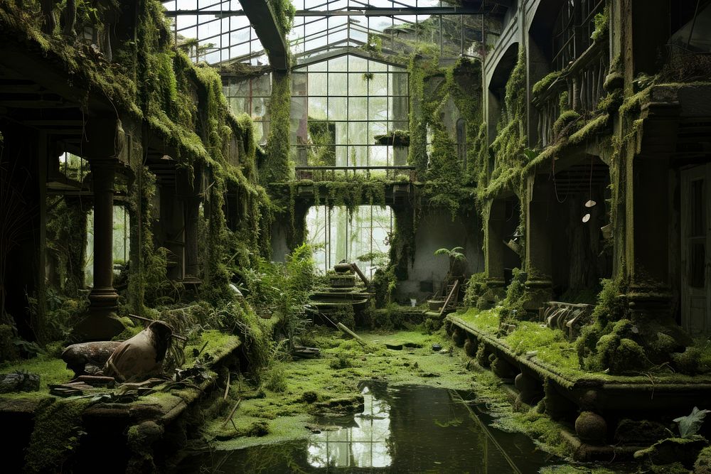 Abandoned building architecture plant moss. | Premium Photo - rawpixel