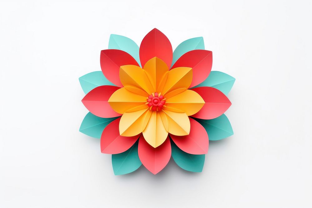 One flower origami dahlia craft. 