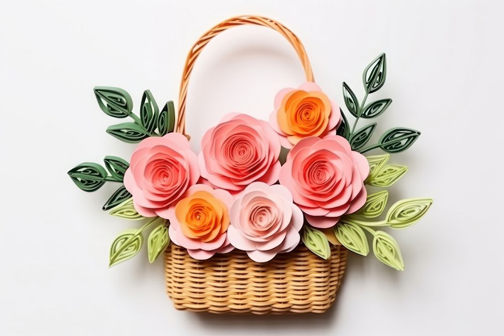 Flower bouquet basket craft plant. AI generated Image by rawpixel.