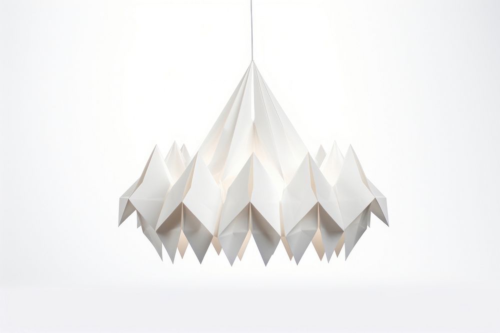 Chandelier paper origami white. AI generated Image by rawpixel.