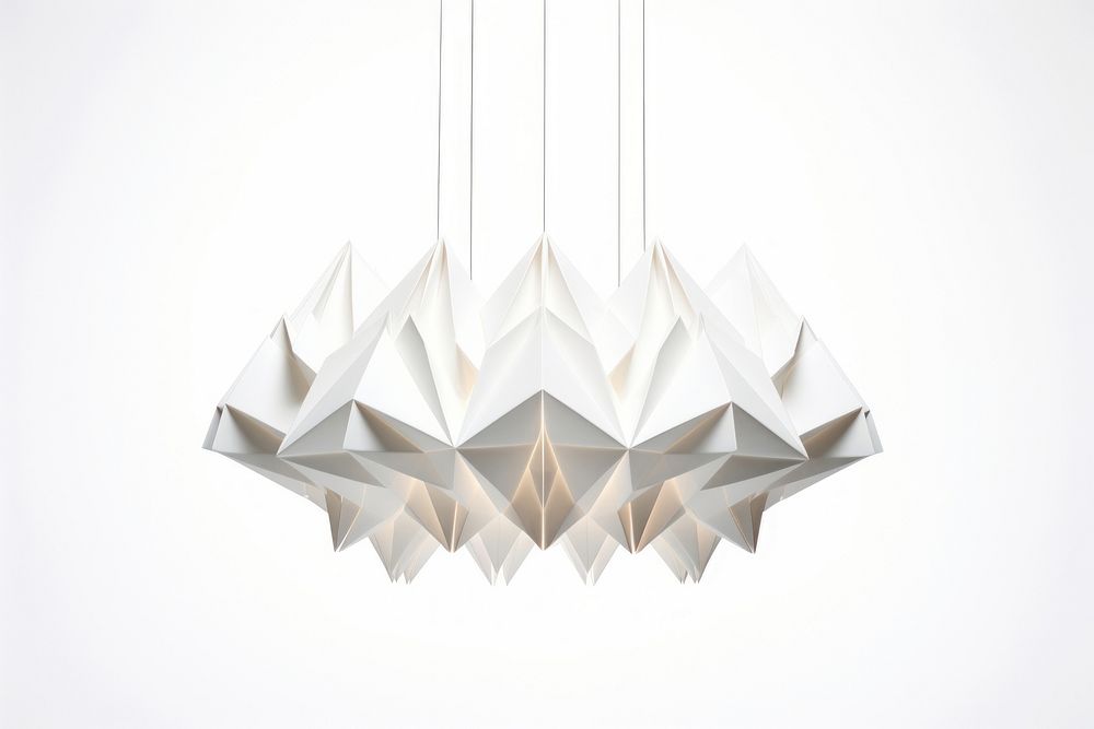 Chandelier origami paper white. AI generated Image by rawpixel.