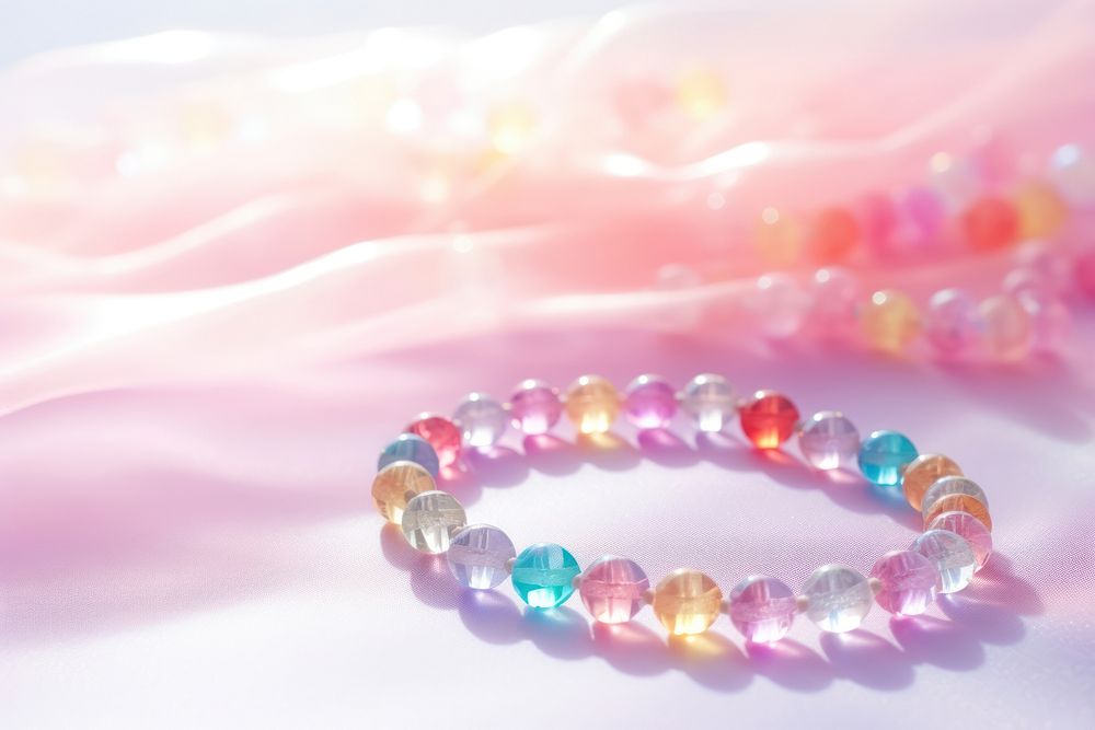 Rainbow bead minimal necklace gemstone jewelry. AI generated Image by rawpixel.