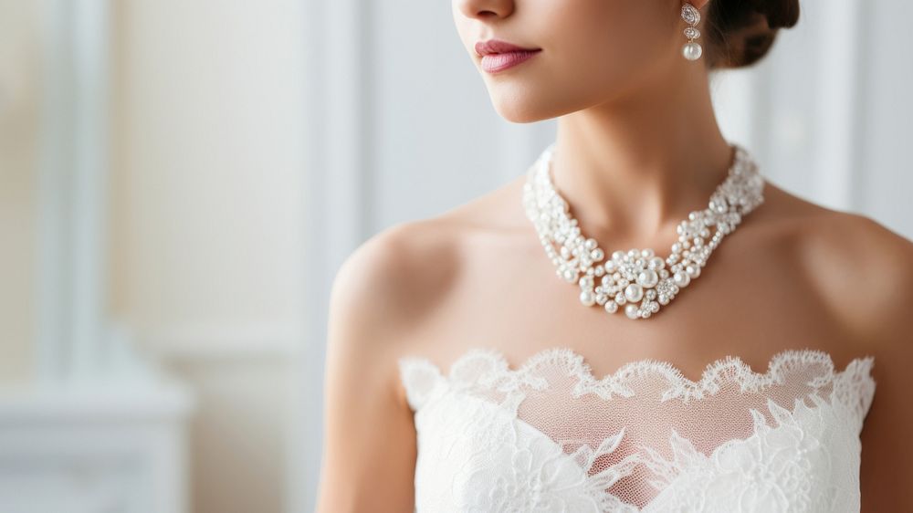 Necklace bride jewelry fashion. 