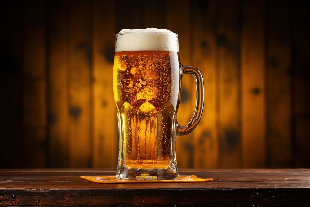 Beer glasses drink lager condensation refreshment. AI generated Image by rawpixel.