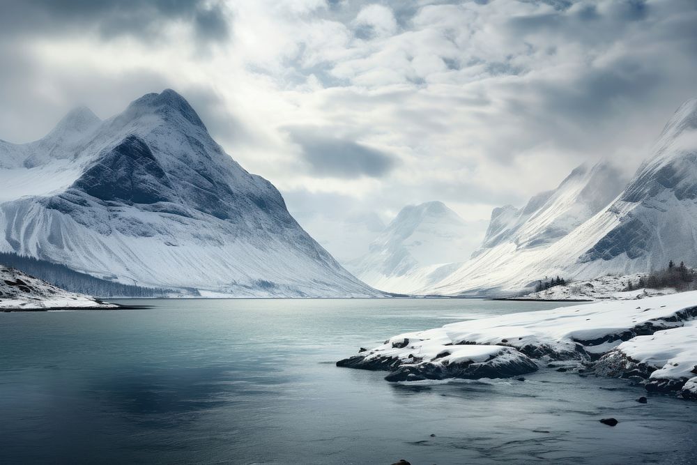 Mountain landscape outdoors glacier. AI generated Image by rawpixel.