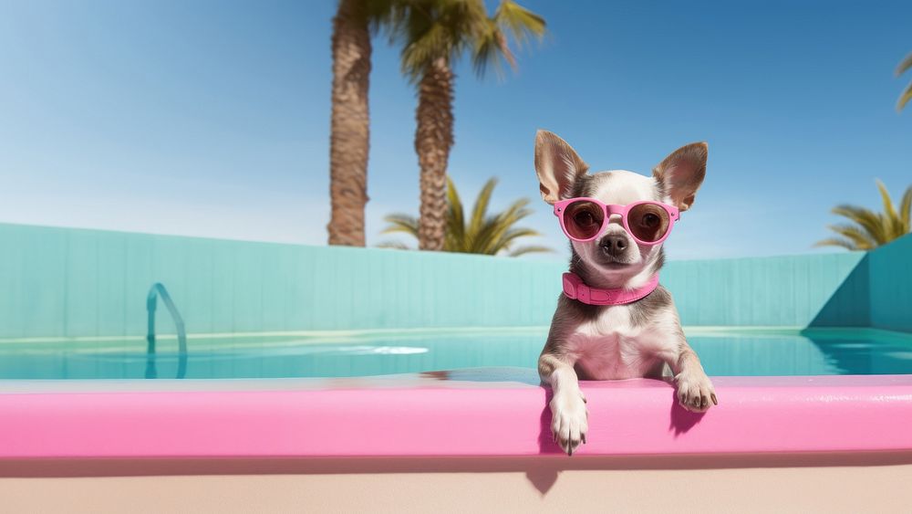 Chihuahua glasses sunglasses outdoors. AI generated Image by rawpixel.