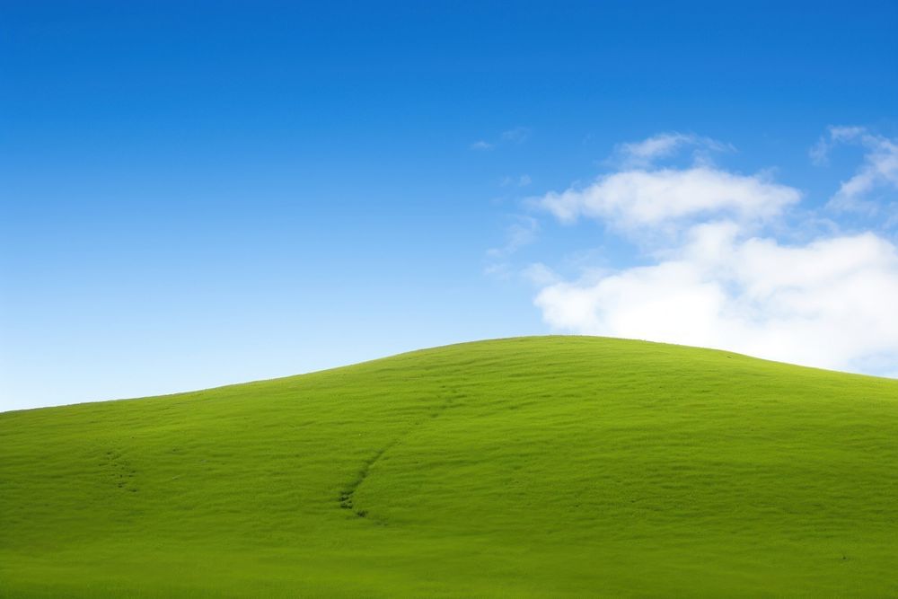 Green hill border green sky grassland. AI generated Image by rawpixel.