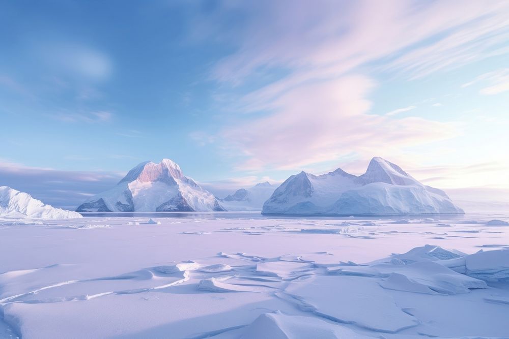 Antarctica landscape mountain outdoors. AI generated Image by rawpixel.
