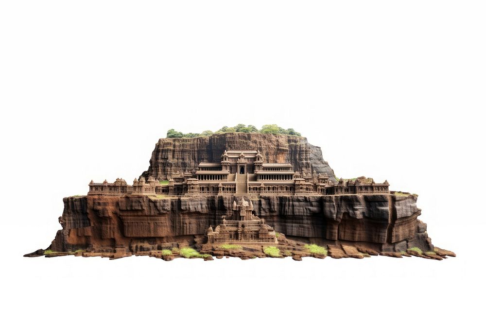Ancient temple outdoors nature cliff. AI generated Image by rawpixel.