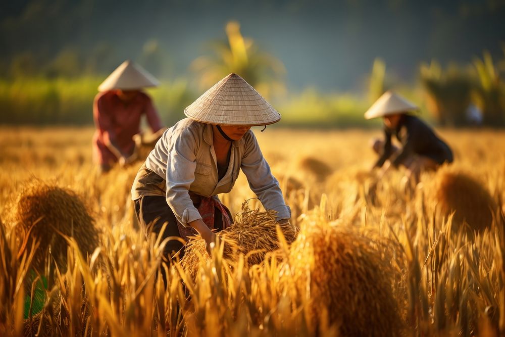 Harvest farm harvesting outdoors. 