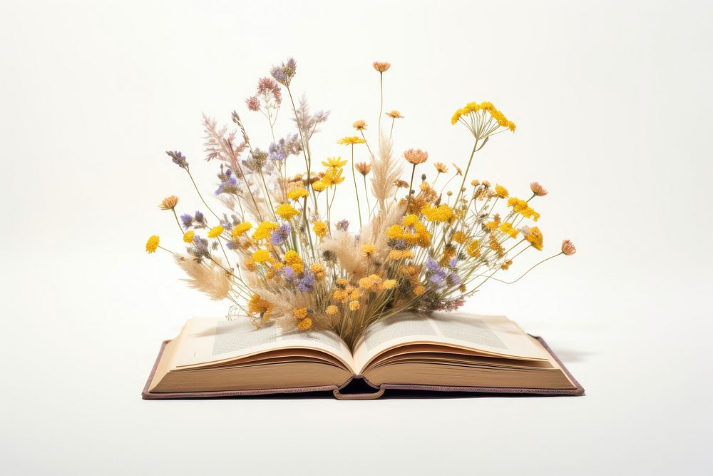Flower book publication plant. AI generated Image by rawpixel.