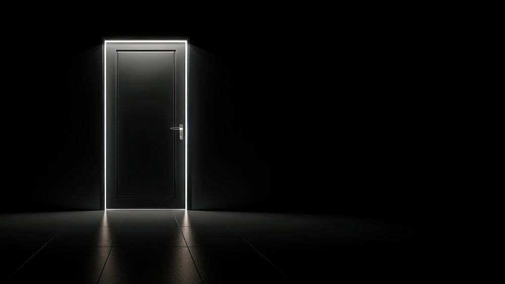 Door lighting black white. AI generated Image by rawpixel.