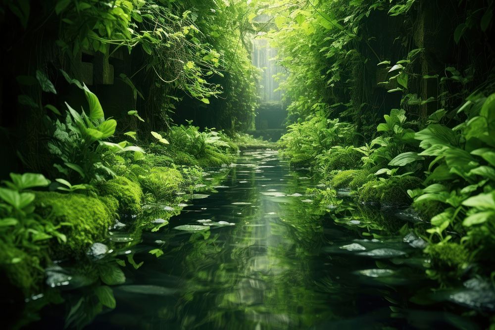 Stream plant vegetation outdoors. AI generated Image by rawpixel.
