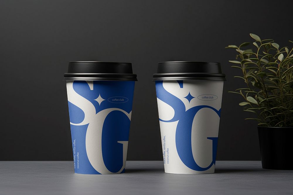 Paper coffee cup mockup, drink packaging psd