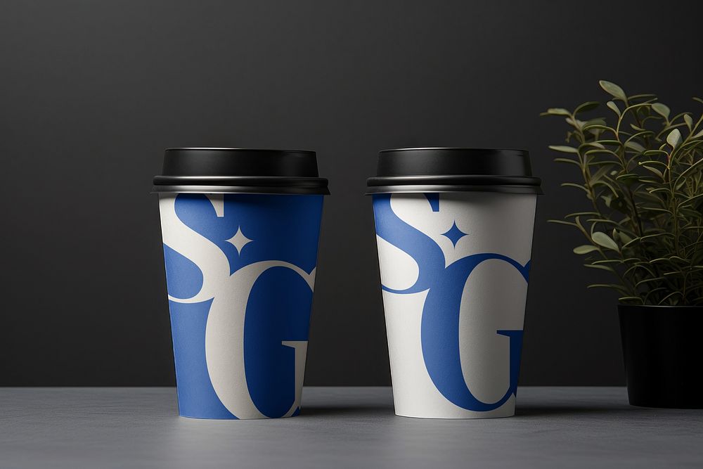 Paper coffee cup, drink packaging design