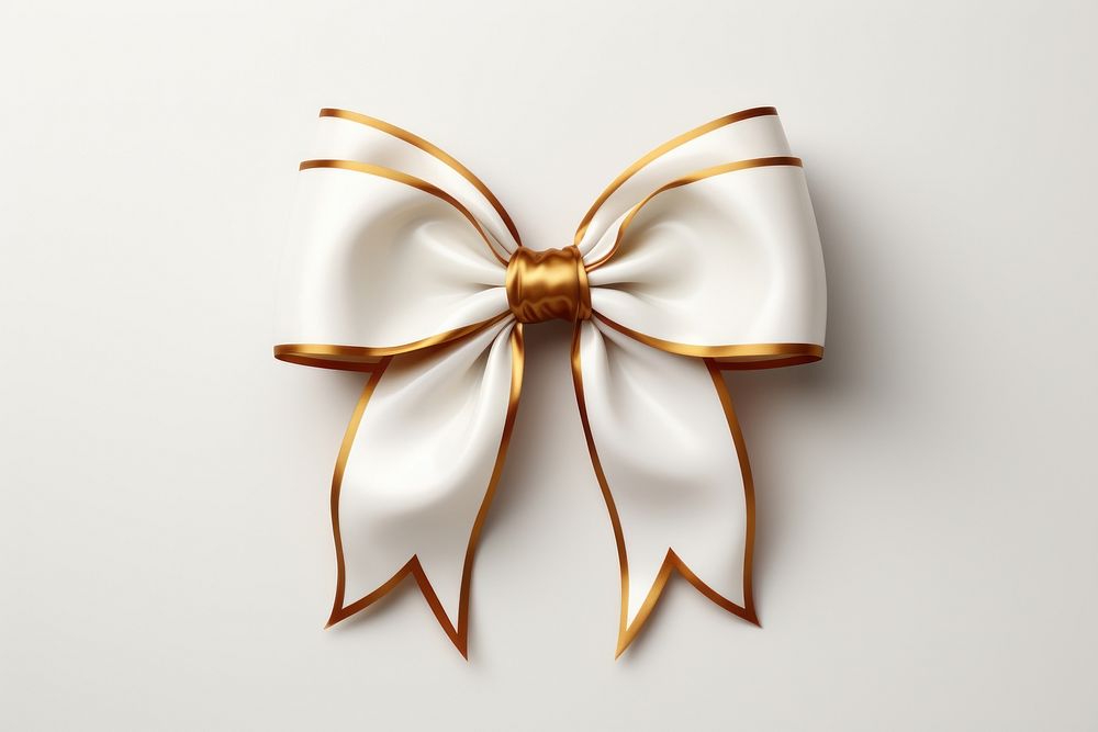 White ribbon gold bow. AI generated Image by rawpixel.