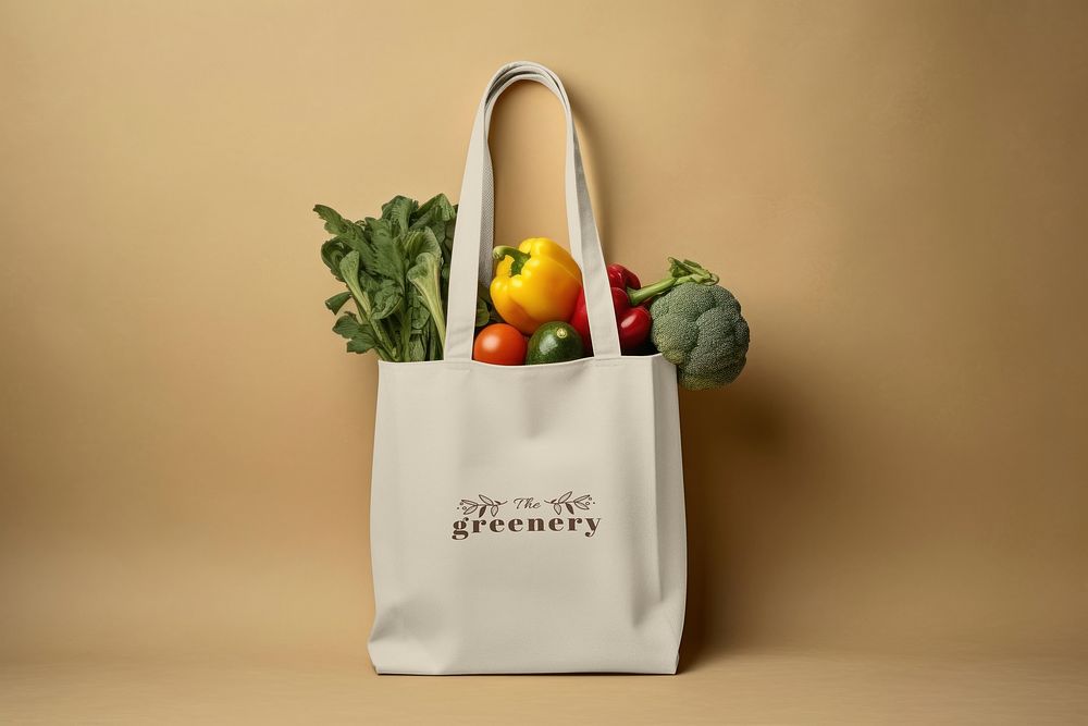 Grocery bag mockup, packaging psd