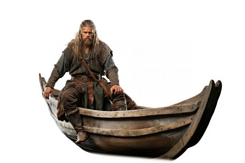 Viking man standing boat vehicle adult. AI generated Image by rawpixel.