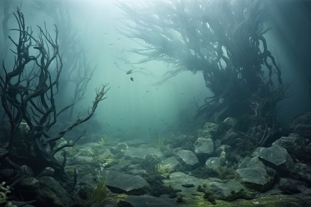 Underwater outdoors seaweed nature. AI generated Image by rawpixel.