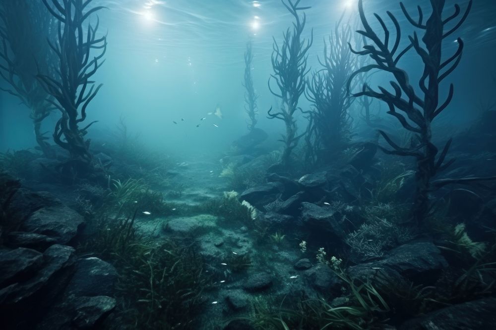 Underwater outdoors seaweed nature. AI generated Image by rawpixel.