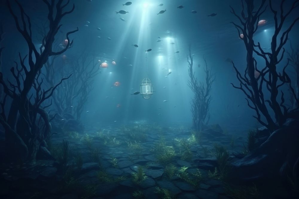 Underwater outdoors nature light. AI generated Image by rawpixel.