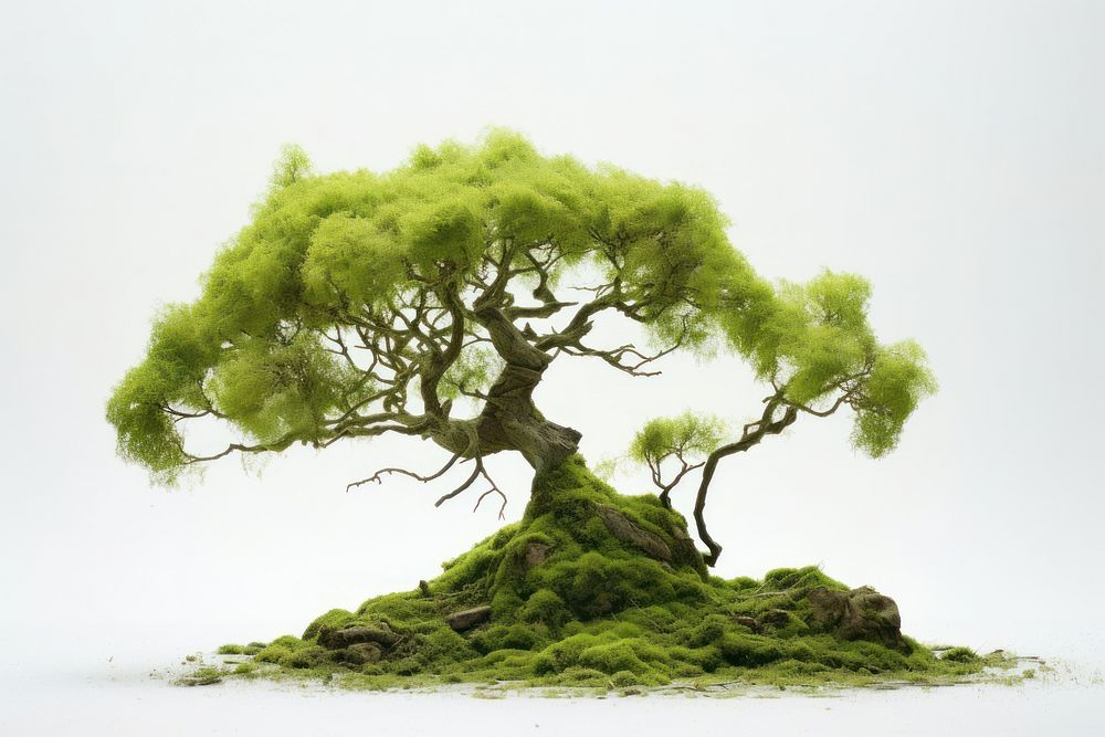 Beautiful moss tree bonsai nature plant. AI generated Image by rawpixel.