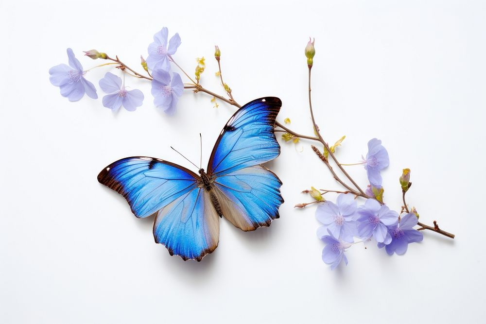 Flower butterfly nature insect. AI generated Image by rawpixel.