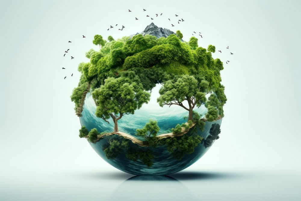 Planet green tree sphere. AI | Premium Photo Illustration - rawpixel