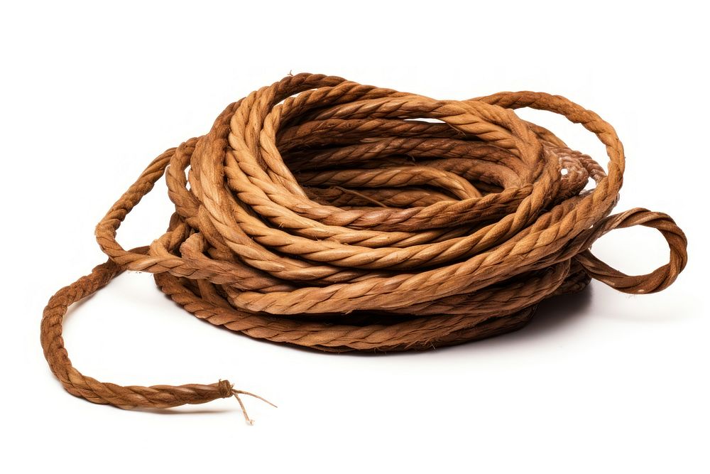 Cowboy coiling rope white background durability strength. AI generated Image by rawpixel.