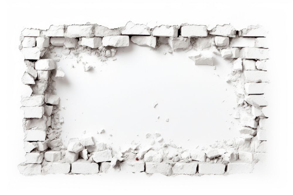 Brick wall white backgrounds hole. AI generated Image by rawpixel.