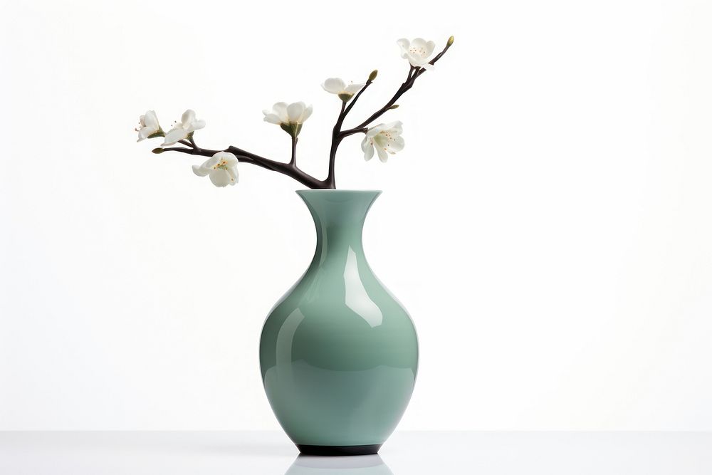 Modern vase Tall style flower plant decoration. AI generated Image by rawpixel.