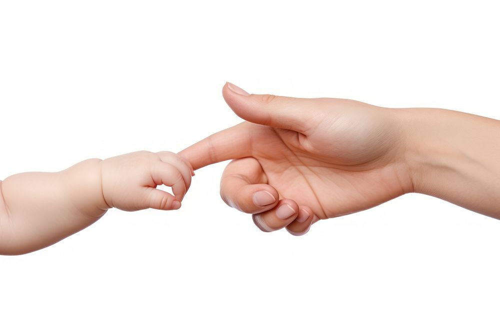 Finger baby hand white background. AI generated Image by rawpixel.