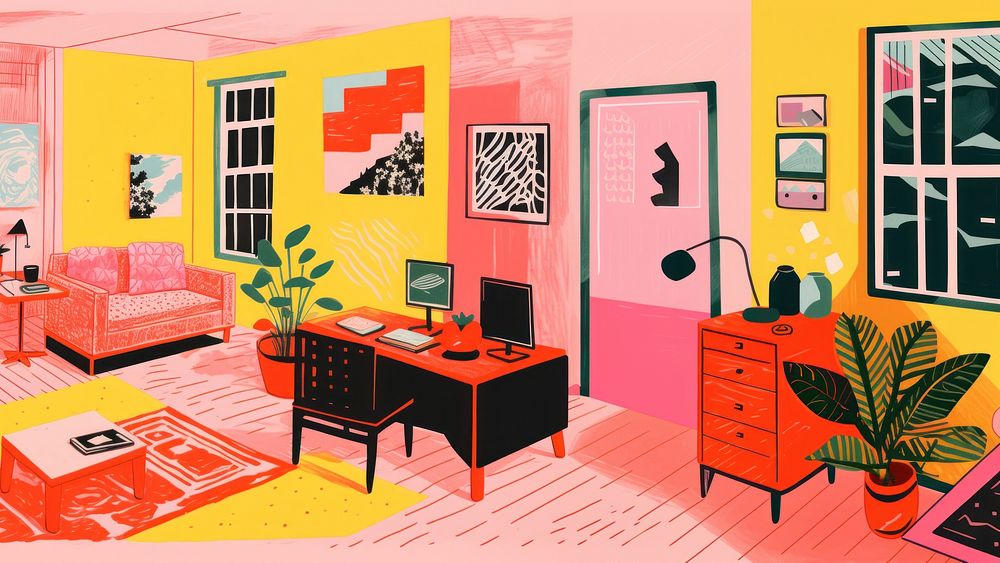 Living room illustration. 