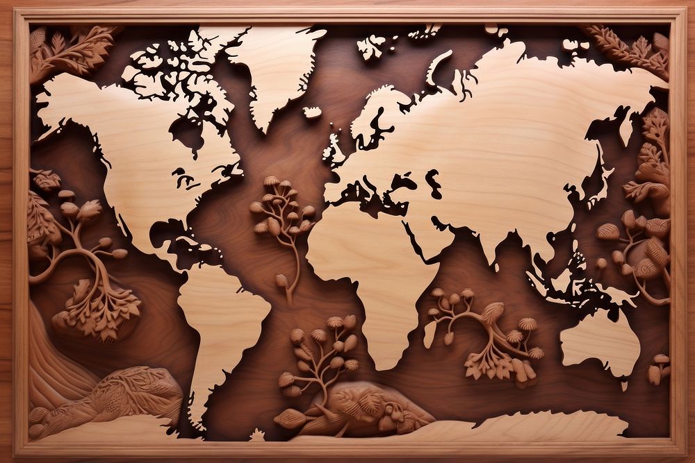 Wood map backgrounds art. AI generated Image by rawpixel.