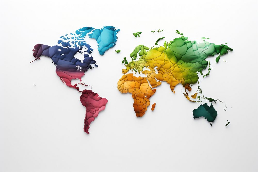 World map creativity splattered. AI generated Image by rawpixel.