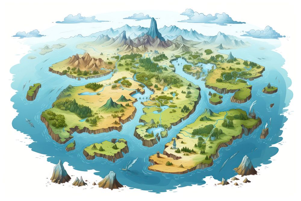 World map Vector illustration outdoors drawing nature. AI generated Image by rawpixel.