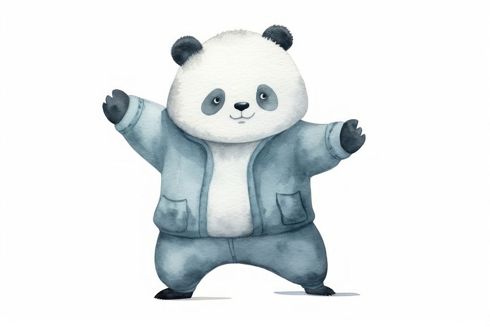 Minimal panda cute mammal animal bear. AI generated Image by rawpixel.